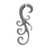 Load image into Gallery viewer, Fake Ohr Piercing Bone Knochen Edelstahl weiß Spiralen Dehner Ohrstecker Ohrring - chic-net.de
