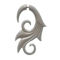 Load image into Gallery viewer, Fake Ohr Piercing Bone Knochen Edelstahl weiß Spiralen Dehner Ohrstecker Ohrring - chic-net.de
