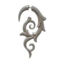 Load image into Gallery viewer, Fake Ohr Piercing Bone Knochen Edelstahl weiß Spiralen Dehner Ohrstecker Ohrring - chic-net.de
