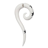 Load image into Gallery viewer, Fake Piercing Bone Edelstahl weiß Spiralen Sterne Spike Ohrstecker Ohrring - chic-net.de
