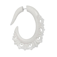 Load image into Gallery viewer, Fake Piercing Bone Edelstahl weiß Spiralen Sterne Spike Ohrstecker Ohrring - chic-net.de

