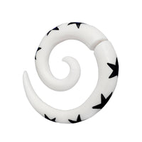 Load image into Gallery viewer, Fake Piercing Bone Edelstahl weiß Spiralen Sterne Spike Ohrstecker Ohrring - chic-net.de
