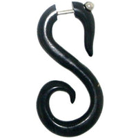 Load image into Gallery viewer, Fake Piercing, Bone Schwan, schwarz, Expander, Ohrhänger, Ohrstecker, Ohrring - chic-net.de
