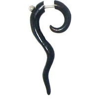 Load image into Gallery viewer, Fake Piercing, Bone Spirale mit langgezogener Spitze, schwarz, Expander, Ohrhänger, Ohrstecker, Ohrring - chic-net.de

