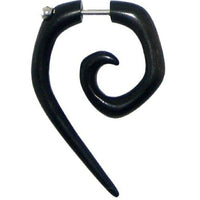 Load image into Gallery viewer, Fake Piercing, Bone Spirale, schwarz, Expander, Ohrhänger, Ohrstecker, Ohrring - chic-net.de
