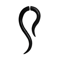 Load image into Gallery viewer, Fake Piercing Ebenholz Edelstahl handgeschnitzt groß Ebony dunkelbraun Dehner - chic-net.de
