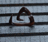 Load image into Gallery viewer, Fake Piercing Edelstahl dunkel Holz Triangel Spirale - chic-net.de
