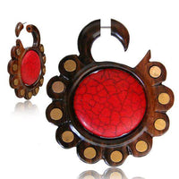 Load image into Gallery viewer, Fake Piercing Edelstahl Holz Koralle Brass Blume - chic-net.de
