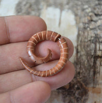 Load image into Gallery viewer, Fake Piercing Edelstahl Holz Seil Dehnschnecke - chic-net.de
