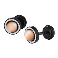 Load image into Gallery viewer, Fake Piercing Edelstahl Orange schimmernd Stein Schraubverschluss Expander - chic-net.de
