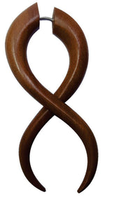 Load image into Gallery viewer, Fake Piercing Edelstahl Rosenholz Bogen gewunden - chic-net.de
