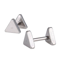 Load image into Gallery viewer, Fake Piercing Edelstahl Schraubverschluss Expander silberfarben Dreieckige Platten 6 mm - chic-net.de
