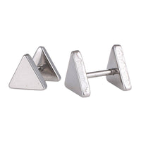 Load image into Gallery viewer, Fake Piercing Edelstahl Schraubverschluss Expander silberfarben Dreieckige Platten 9 mm - chic-net.de
