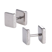 Load image into Gallery viewer, Fake Piercing Edelstahl Schraubverschluss Expander silberfarben Quadratische Platten 7 mm - chic-net.de
