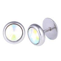 Load image into Gallery viewer, Fake Piercing Expander bunter Zirkonia Stein silberfarben Schraubverschluss Edelstahl - chic-net.de
