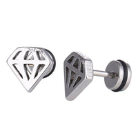 Load image into Gallery viewer, Fake Piercing Expander Diamanten Form silberfarben Schraubverschluss Edelstahl - chic-net.de
