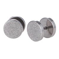 Load image into Gallery viewer, Fake Piercing Expander Glitzer Oberfläche silberfarben 10mm  Schraubverschluss Edelstahl - chic-net.de
