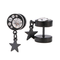 Load image into Gallery viewer, Fake Piercing Expander schwarz 6 Zirkonia Stein weiß Stern Anhänger - chic-net.de
