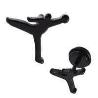 Load image into Gallery viewer, Fake Piercing Expander schwarz Mann Sportler Basketball Schaubverschluss Edelstahl - chic-net.de
