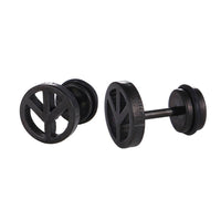 Cargar imagen en el visor de la galería, Fake Piercing Expander schwarz Peache Zeichen im Kreis Schaubverschluss Edelstahl - chic-net.de
