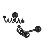 Load image into Gallery viewer, Fake Piercing Expander schwarz Spirale waagerecht mit Kugelaufsatz Schaubverschluss Edelstahl - chic-net.de
