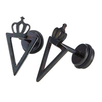 Load image into Gallery viewer, Fake Piercing Expander schwarz  spitzes Dreieck Krone Schaubverschluss Edelstahl - chic-net.de
