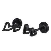 Load image into Gallery viewer, Fake Piercing Expander schwarz zwei Herzen Schaubverschluss Edelstahl - chic-net.de
