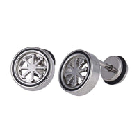 Load image into Gallery viewer, Fake Piercing Expander silberfarben Pfeile im Kreis Schaubverschluss Edelstahl - chic-net.de
