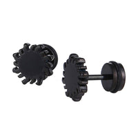 Load image into Gallery viewer, Fake Piercing Expander Sonne schwarz Kreis Schraubverschluss Edelstahl - chic-net.de
