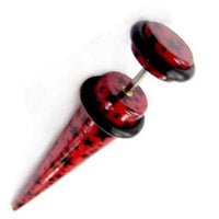 Load image into Gallery viewer, Fake Piercing Expander Sterne rot schwarz Dehnungsstab Straight Dehnstab Unisex Ohrstecker - chic-net.de
