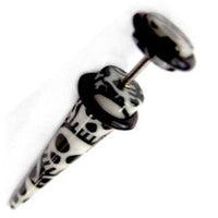 Load image into Gallery viewer, Fake Piercing Expander Totenkopf Muster Dehnungsstab Straight Dehnstab Unisex Ohrstecker - chic-net.de
