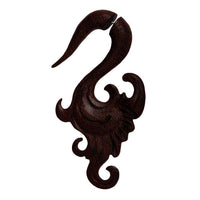 Load image into Gallery viewer, Fake Piercing Holz Edelstahl handgeschnitzt Spike Herz Flügel Schwan braun Dehner - chic-net.de
