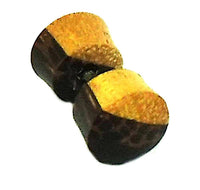 Load image into Gallery viewer, Fake Piercing Holz gelb schwarz braun 10mm Plug - chic-net.de
