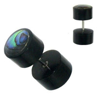 Cargar imagen en el visor de la galería, Fake Piercing Horn schwarz Perlmutt bunt Abalone, Expander, Ohrhänger, Ohrstecker, Ohrring - chic-net.de
