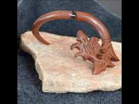 Load image into Gallery viewer, Fake Piercing Ohrring aus Rosenholz Edelstahl Flames - chic-net.de
