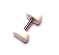 Cargar imagen en el visor de la galería, Fake Piercing Plug 6 mm Tunnel Ohrstecker Unisex Kunststoff weiß Kreis Schmuck - chic-net.de
