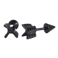 Cargar imagen en el visor de la galería, Fake Piercing Plug Edelstahl Schraubverschluss schwarzer Pfeil - chic-net.de
