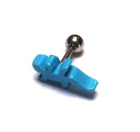 Cargar imagen en el visor de la galería, Fake Piercing Plug Tunnel Ohrstecker Unisex Kunststoff blau Schmuck Gekko - chic-net.de
