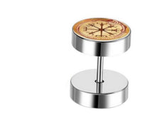 Load image into Gallery viewer, Fake Piercing Plug Vegvisir silber Edelstahl 10mm.
