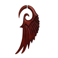 Load image into Gallery viewer, Fake Piercing Sawoholz Edelstahl handgeschnitzt groß braun rotbraun Dehner - chic-net.de
