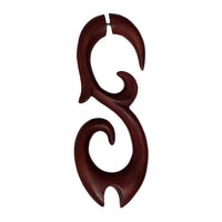 Load image into Gallery viewer, Fake Piercing Sawoholz Edelstahl handgeschnitzt groß braun rotbraun Dehner - chic-net.de
