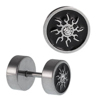 Load image into Gallery viewer, Fake Piercing silberfarben Sonne Strahlen Wellen Zirkonia weiß mini 7 mm Edelstahl - chic-net.de
