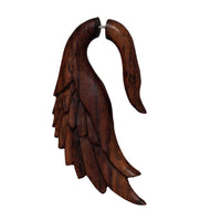 Load image into Gallery viewer, Fake Piercing Sonoholz Edelstahl handgeschnitzt groß hell dunkelbraun Dehner - chic-net.de
