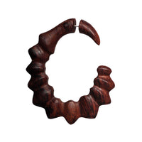 Load image into Gallery viewer, Fake Piercing Sonoholz Edelstahl handgeschnitzt groß hell dunkelbraun Dehner - chic-net.de
