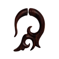 Load image into Gallery viewer, Fake Piercing Sonoholz Edelstahl handgeschnitzt groß hell dunkelbraun Dehner - chic-net.de
