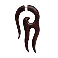 Load image into Gallery viewer, Fake Piercing Sonoholz Edelstahl handgeschnitzt groß hell dunkelbraun Dehner - chic-net.de
