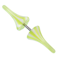 Cargar imagen en el visor de la galería, Fake Piercing Spikes in gelb-weiß neon Kunststoff mit Edelstahl Stab 1mm - chic-net.de
