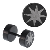 Load image into Gallery viewer, Fake Piercing Stern spitz grau 7 mm Edelstahl schwarz - chic-net.de
