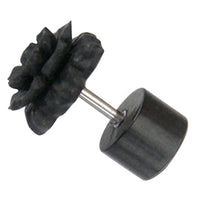 Cargar imagen en el visor de la galería, Fake Plug Piercing Arang Holz schwarz Blume vierreihig geschnitzt Edelstahl Ohrstecker 1 mm - chic-net.de

