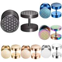 Load image into Gallery viewer, Fake Plug Piercing Edelstahl 10mm Blume des Lebens Viking - chic-net.de

